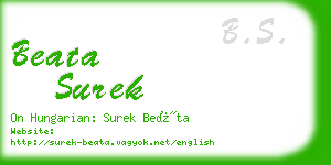 beata surek business card